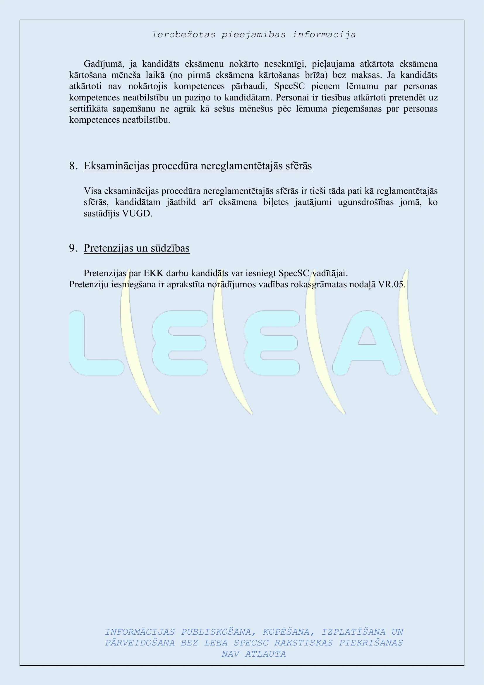 Eksaminācijas procedūra — lapa 4/4