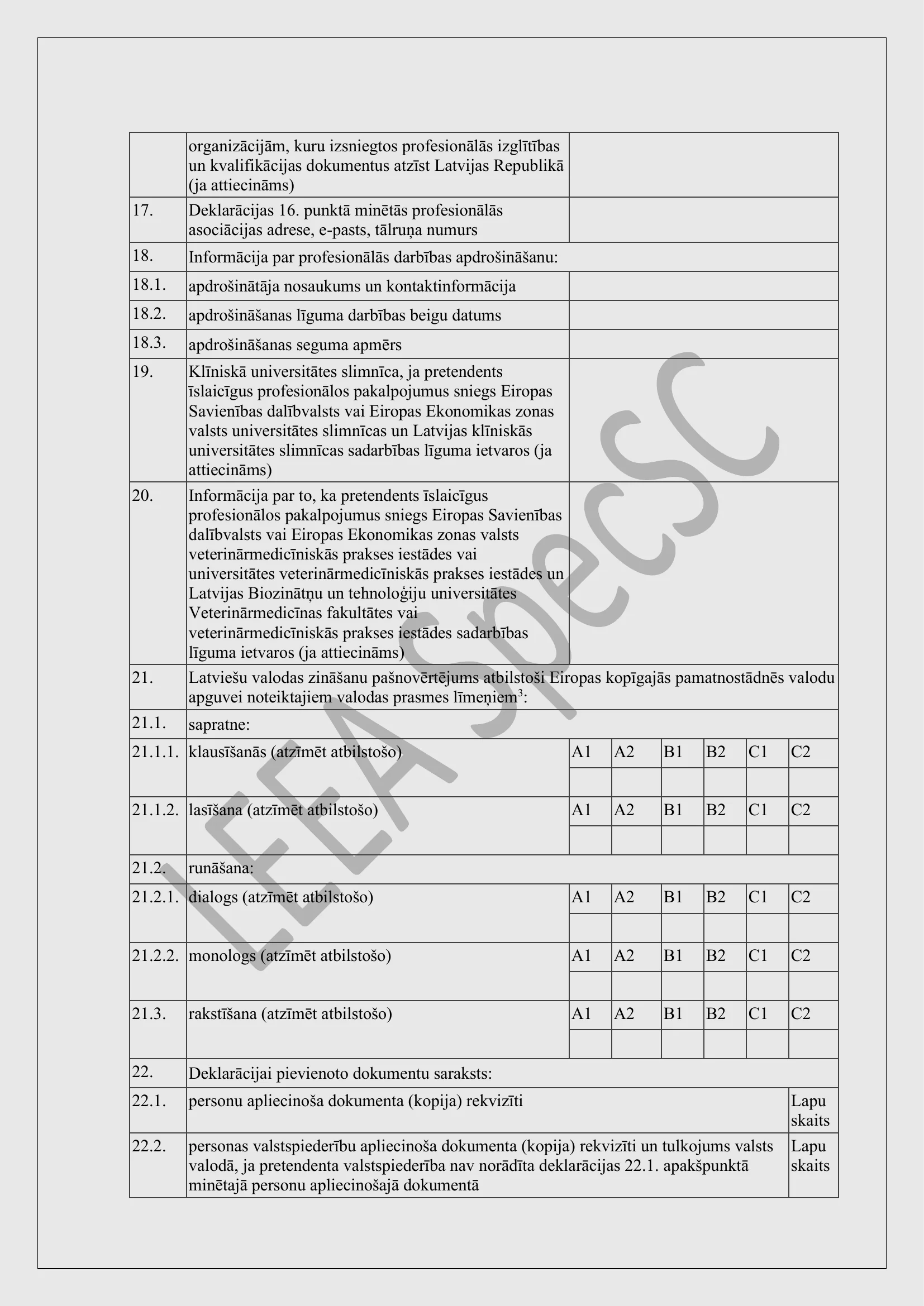 Nolikums par īslaicīgu profesionālo pakalpojumu sniegšanas kārtību ārvalstu speciālistiem — lapa 8/10